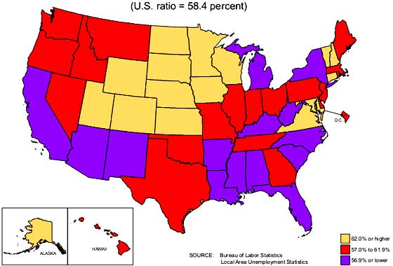 emp pop ratio states 2011